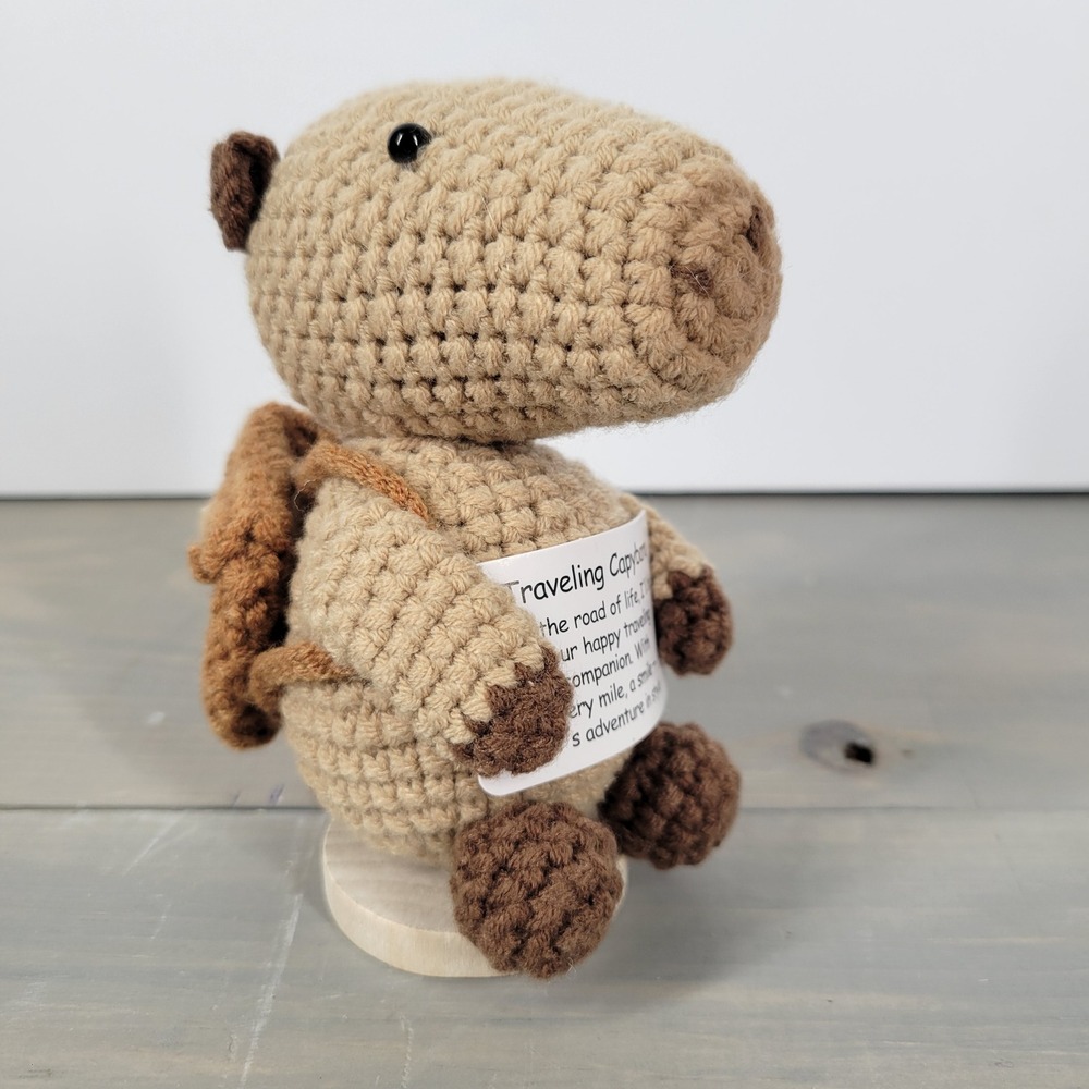 Handmade Crochet Capybara‎ Plush Traveling Companion Backpack